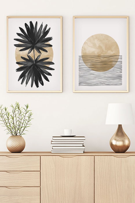 Wallity Set de 2 Cuadros Decorativos enmarcados en Madera Maciza 30 x 40 cm Wallity Set de 2 Cuadros Decorativos enmarcados en Madera Maciza 30 x 40 cm